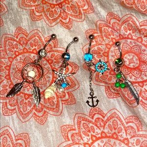 20 dollars for all four Belly button rings